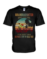 To Granddaughter - Granddaughter Knows Everything V-Neck T-Shirt tile
