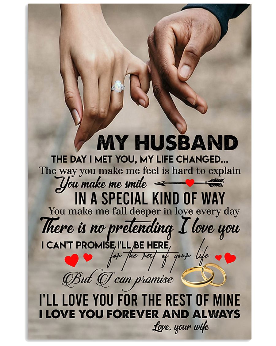 TO MY HUSBAND - HAND IN HAND - I LOVE YOU 16x24 Poster