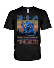 SON-IN-LAW - DRAGON - VINTAGE - YOU VOLUNTEERED V-Neck T-Shirt thumbnail