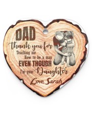 To My Dad - Thank You - Personalized Heart ornament - single (porcelain) front