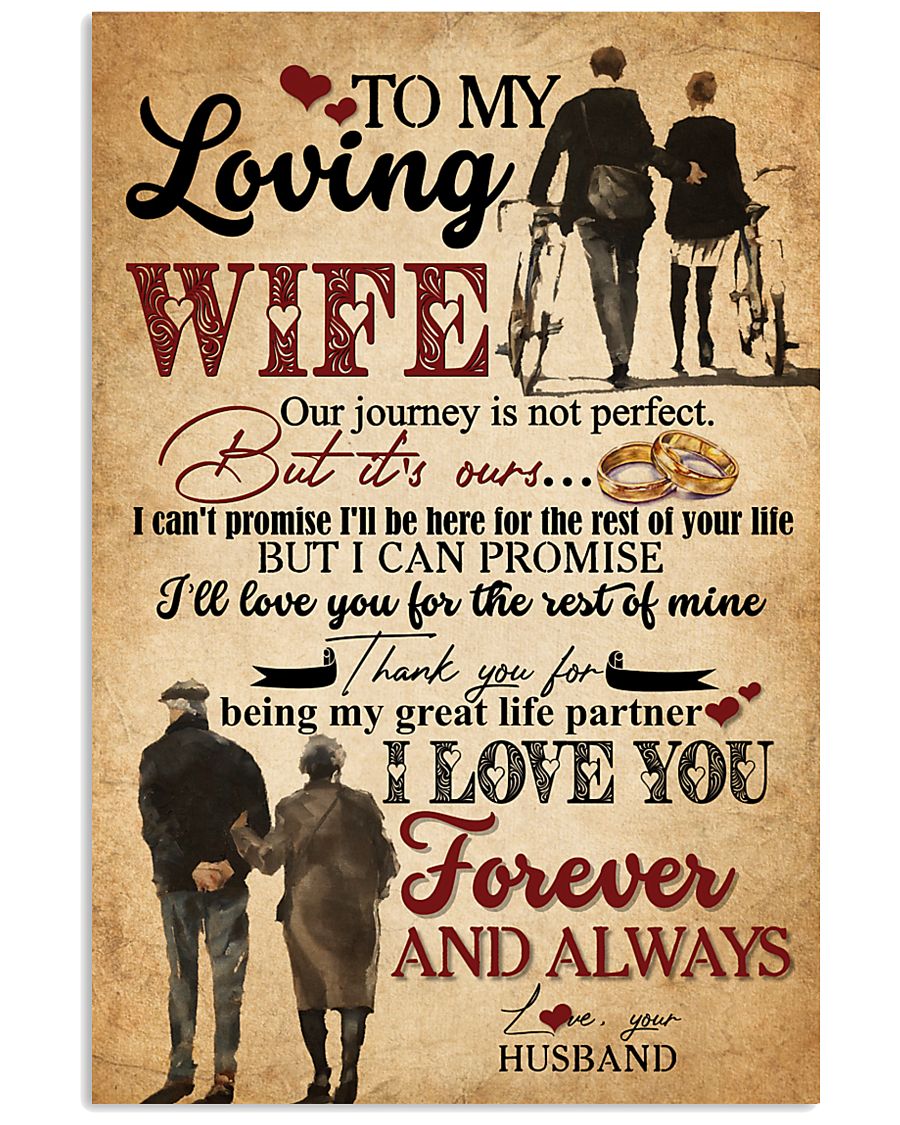 TO MY WIFE - HAND IN HAND - I LOVE YOU 16x24 Poster