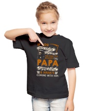 BECAUSE MY PAPA IS COMING AFTER YOU Youth T-Shirt lifestyle-youth-tshirt-front-2