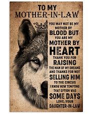 TO MY MOTHER-IN-LAW - WOLF - THANK YOU 16x24 Poster front