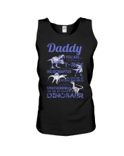 DAD - BLUE LETTERS IN BLACK - FAVORITE DINOSAUR Unisex Tank tile