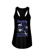 DAD - BLUE LETTERS IN BLACK - FAVORITE DINOSAUR Ladies Flowy Tank tile