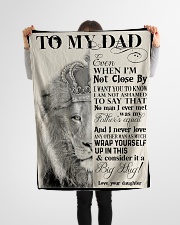 To My Dad - Lion - Fleece Blanket Small Fleece Blanket - 30" x 40" aos-coral-fleece-blanket-30x40-lifestyle-front-14