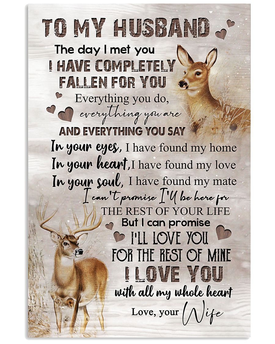 TO MY HUSBAND - DEER - I LOVE YOU 16x24 Poster