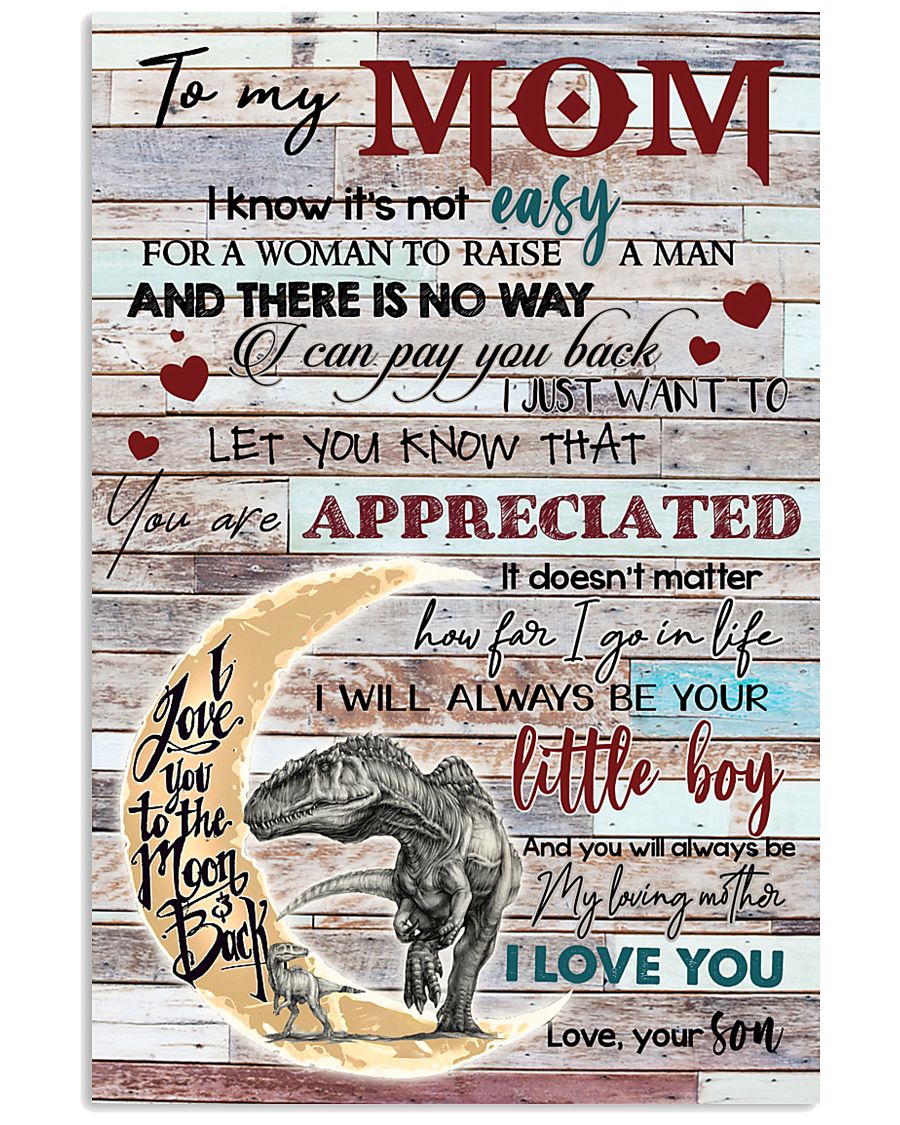 TO MY MOM - DINOSAUR - YOU ARE APPRECIATED 16x24 Poster