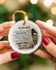 To My Wife - Hands - When I Say I Love You More Circle ornament - single (porcelain) aos-circle-ornament-single-porcelain-lifestyles-08
