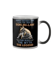 T-SHIRT - SON-IN-LAW - WOLF - HAPPY FATHER'S DAY Color Changing Mug tile