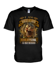 Dinosaur - I Am Who I Am Your Approval V-Neck T-Shirt tile
