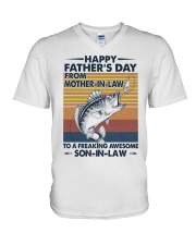 SON-IN-LAW - FISHING - VINTAGE - FATHER'S DAY V-Neck T-Shirt tile