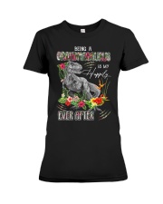 T rex - Being a Grandmasaurus Is My Happily Premium Fit Ladies Tee tile