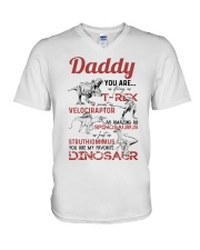 T-SHIRT - PINK - FAVORITE DINOSAUR V-Neck T-Shirt tile
