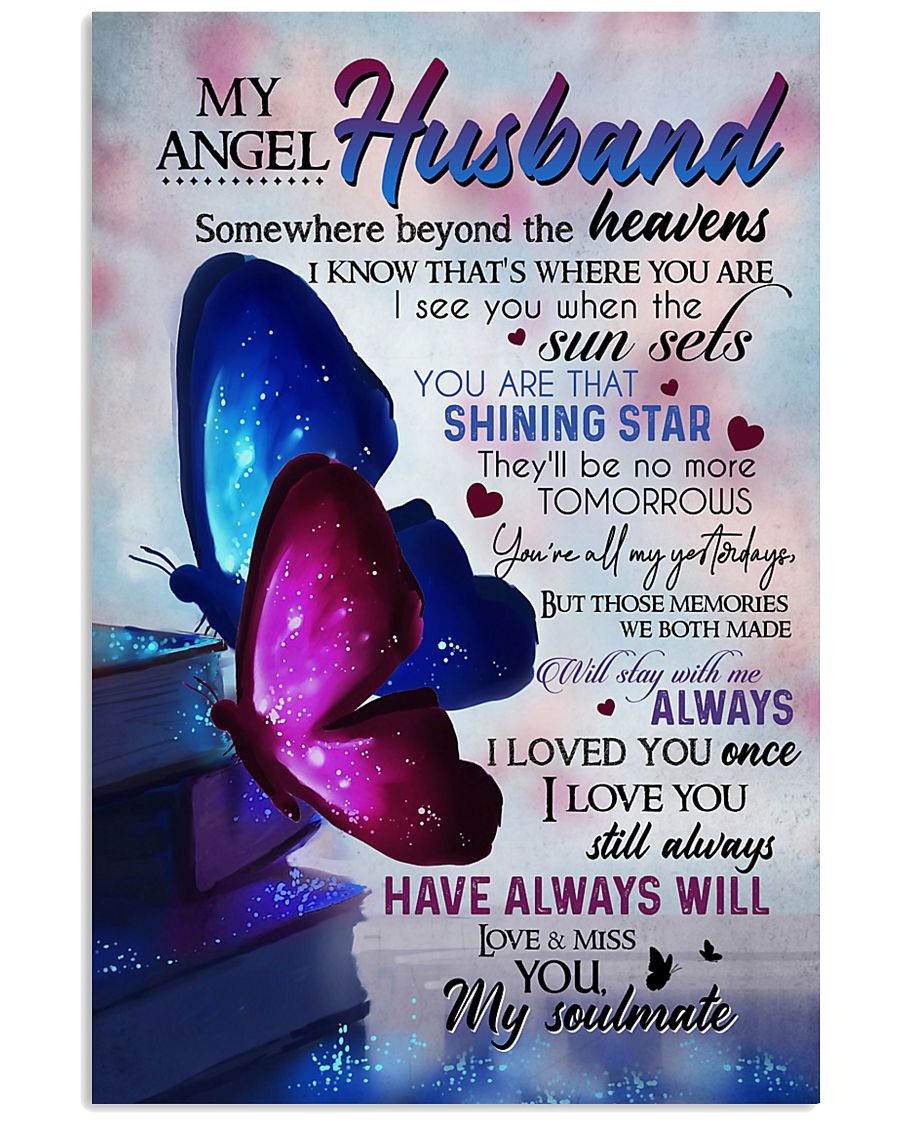 MY ANGEL HUSBAND - BUTTERFLY - MISS YOU 16x24 Poster