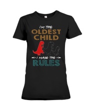 T-SHIRT - T REX - RULES - OLDEST CHILD Premium Fit Ladies Tee thumbnail