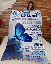 FLEECE BLANKET - My dad my angel Large Fleece Blanket - 60" x 80" aos-coral-fleece-blanket-60x80-lifestyle-front-04