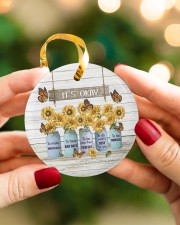 It's Okay To Makes Mistakes - Sunflower Circle ornament - single (porcelain) aos-circle-ornament-single-porcelain-lifestyles-08