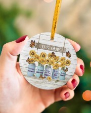 It's Okay To Makes Mistakes - Sunflower Circle ornament - single (porcelain) aos-circle-ornament-single-porcelain-lifestyles-09