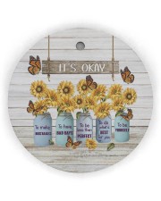 It's Okay To Makes Mistakes - Sunflower Circle Ornament (Wood tile