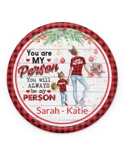 Mom And Daughter - Christmas - Personalized Circle ornament - single (porcelain) front