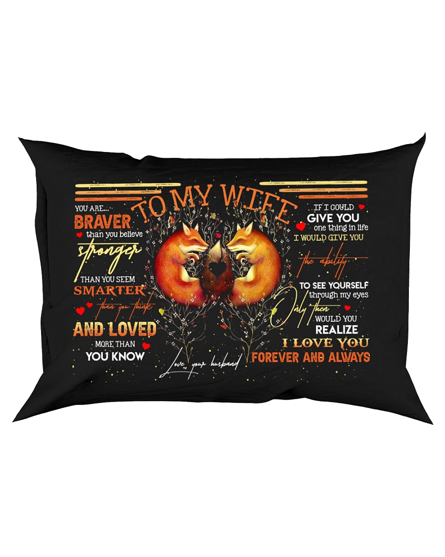 TO MY WIFE - FOX - I LOVE YOU Rectangular Pillowcase