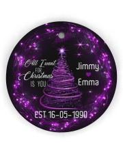 All I Want for Christmas Is You - Personalized Circle Ornament (Wood tile