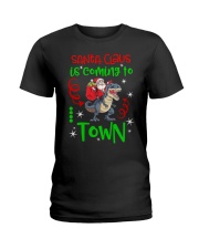 Christmas - Santa Claus Is Coming To Town Ladies T-Shirt tile