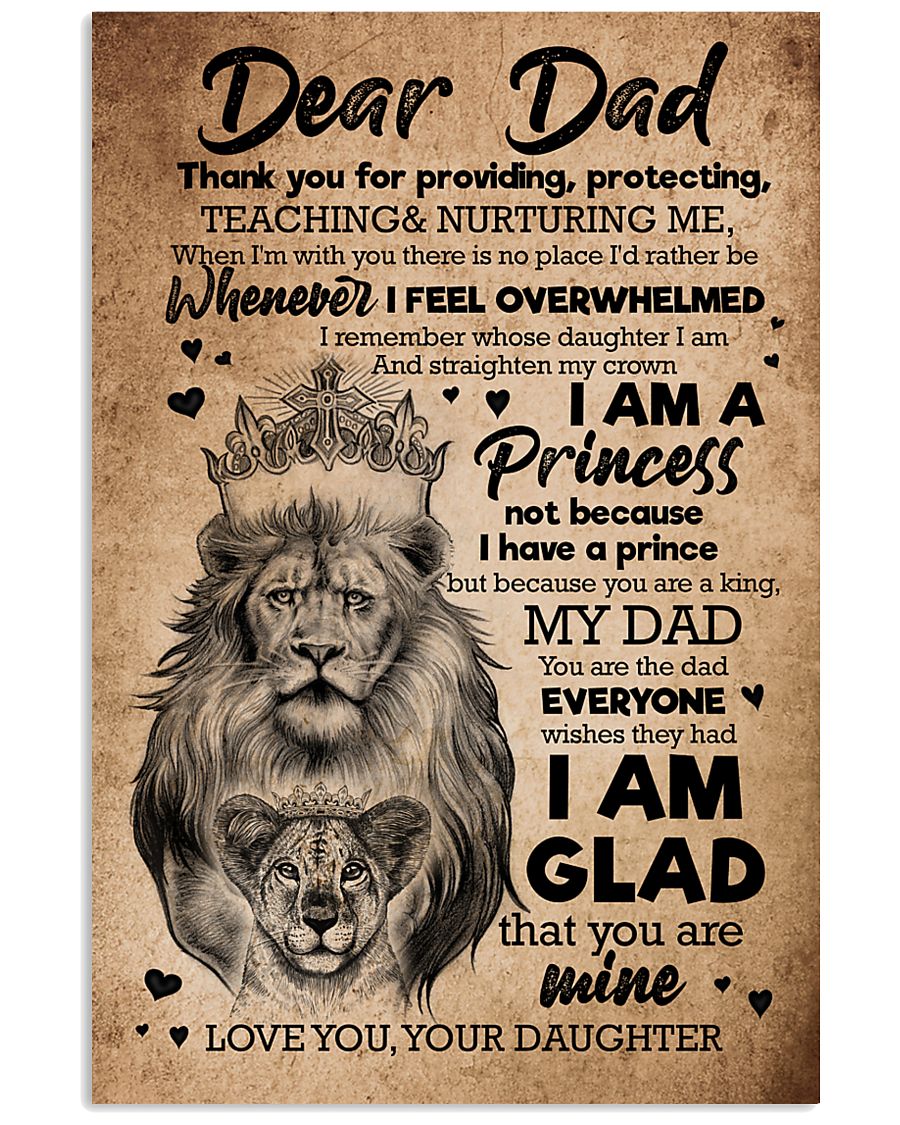 TO MY DAD - LIONS - THANK YOU FOR PROVIDING 16x24 Poster