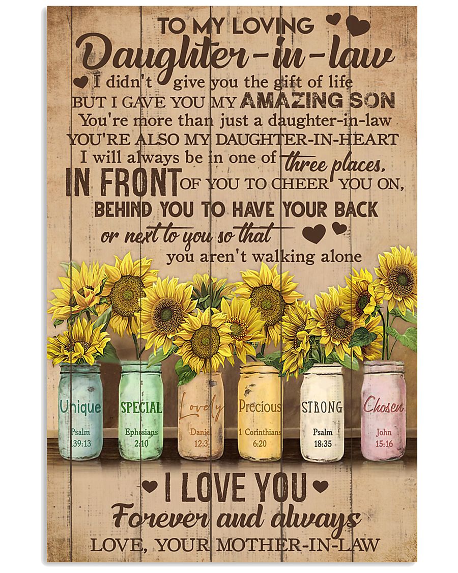 TO MY DAUGHTER-IN-LAW - SUNFLOWER - I LOVE YOU 16x24 Poster