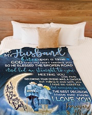 TO MY HUSBAND Large Fleece Blanket - 60" x 80" aos-coral-fleece-blanket-60x80-lifestyle-front-02