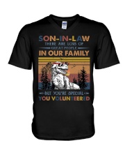 SON-IN-LAW - T REX - VINTAGE - YOU VOLUNTEERED V-Neck T-Shirt tile