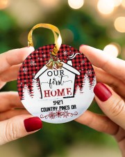 Family - Christmas - Our First Home - Personalized Circle ornament - single (porcelain) aos-circle-ornament-single-porcelain-lifestyles-08