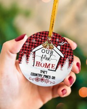 Family - Christmas - Our First Home - Personalized Circle ornament - single (porcelain) aos-circle-ornament-single-porcelain-lifestyles-09