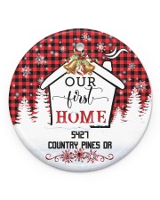 Family - Christmas - Our First Home - Personalized Circle ornament - single (porcelain) front