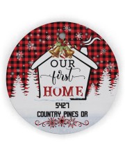 Family - Christmas - Our First Home - Personalized Circle Ornament (Wood tile