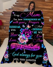 To My Mom - Fleece Blanket Large Fleece Blanket - 60" x 80" aos-coral-fleece-blanket-60x80-lifestyle-front-04
