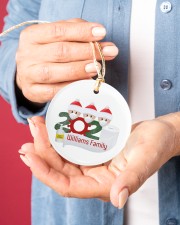 Christmas - Quarantined Family - 2020 Personalized Circle ornament - single (porcelain) aos-circle-ornament-single-porcelain-lifestyles-01
