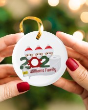 Christmas - Quarantined Family - 2020 Personalized Circle ornament - single (porcelain) aos-circle-ornament-single-porcelain-lifestyles-08