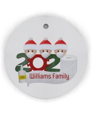 Christmas - Quarantined Family - 2020 Personalized Circle Ornament (Wood tile