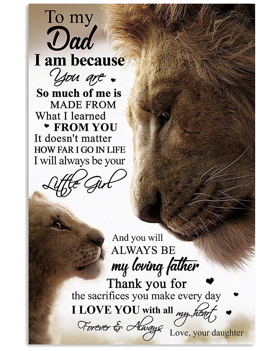 DAUGHTER TO DAD 16x24 Poster