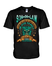 Son-in-law - Owl - You Volunteered - T-Shirt V-Neck T-Shirt tile