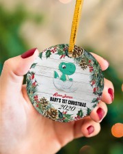 Dinosaurs - Baby's 1st Christmas - Personalized Circle ornament - single (porcelain) aos-circle-ornament-single-porcelain-lifestyles-09