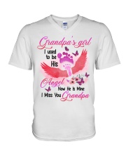 Grandpa's Girl- I Used To Be His Angel Now he's Mine V-Neck T-Shirt tile