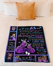 FLEECE BLANKET - TO MY MOM - FOX Small Fleece Blanket - 30" x 40" aos-coral-fleece-blanket-30x40-lifestyle-front-04
