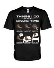 T rex - Dinosaurs - Things I Do In My Spare Time V-Neck T-Shirt tile
