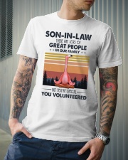 SON-IN-LAW - FLAMINGO - VINTAGE - YOU VOLUNTEERED Classic T-Shirt lifestyle-mens-crewneck-front-6