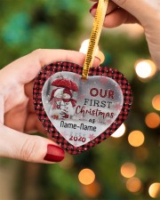 Husband and Wife - Our First Christmas 2020 Heart ornament - single (porcelain) aos-heart-ornament-single-porcelain-lifestyles-08