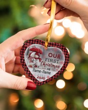 Husband and Wife - Our First Christmas 2020 Heart ornament - single (porcelain) aos-heart-ornament-single-porcelain-lifestyles-09