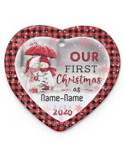 Husband and Wife - Our First Christmas 2020 Heart ornament - single (porcelain) front